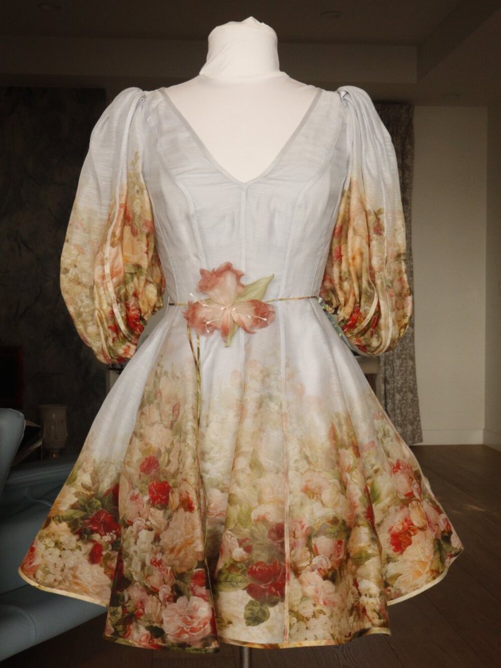 ZIMMERMANN Luminosity Flip Dress in Rosy Garden Floral Print - Picture 10 of 14